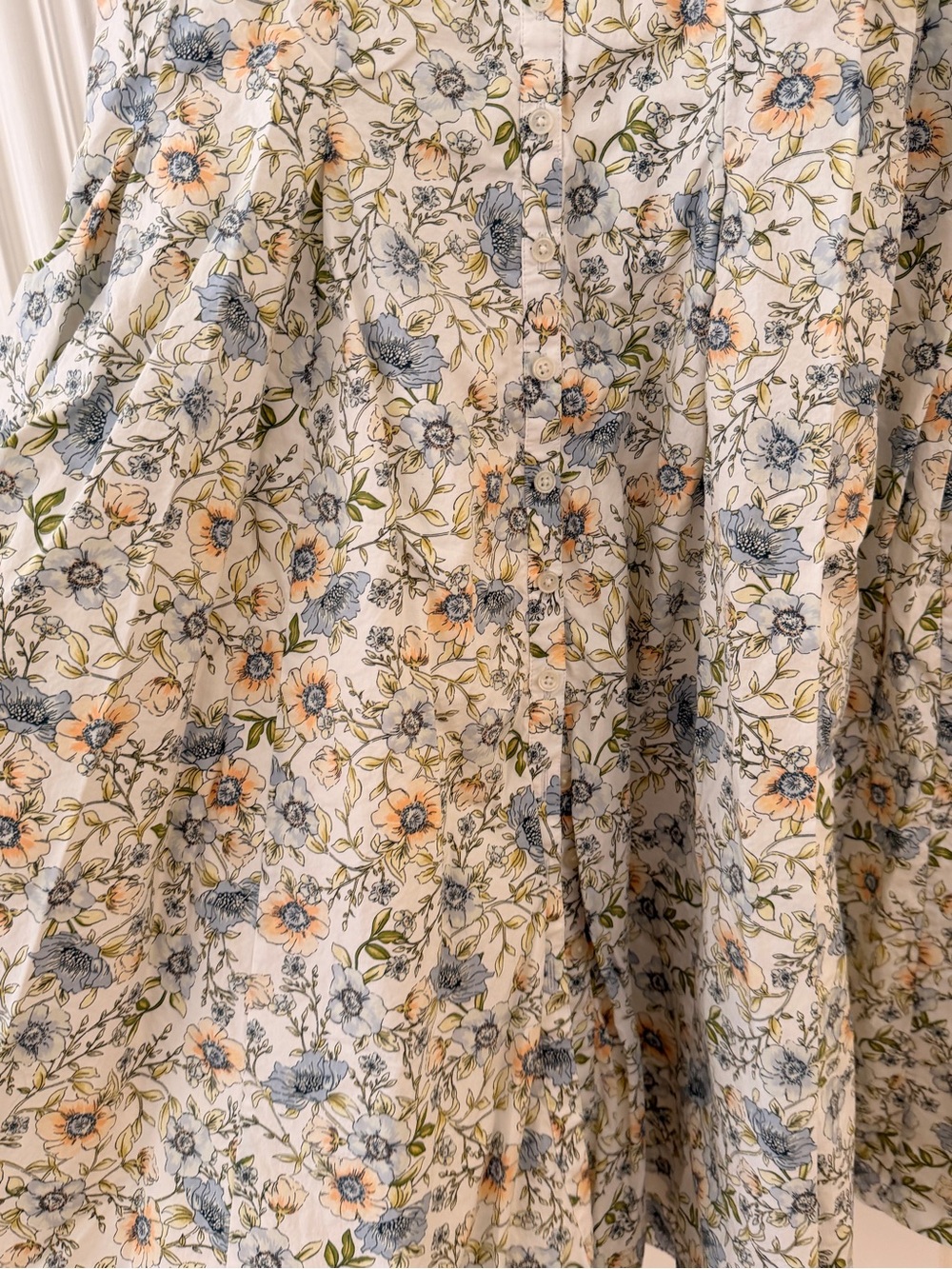 J. Crew White Floral Spaghetti-Strap Buttom down cotton Maxi Dress - Picture 5 of 8